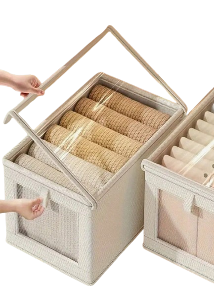 Foldable Oxford Cloth Storage Box with Lid and Window