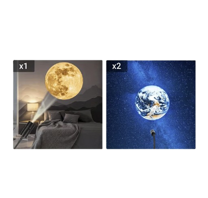 Moon & Earth LED Projection Night Light