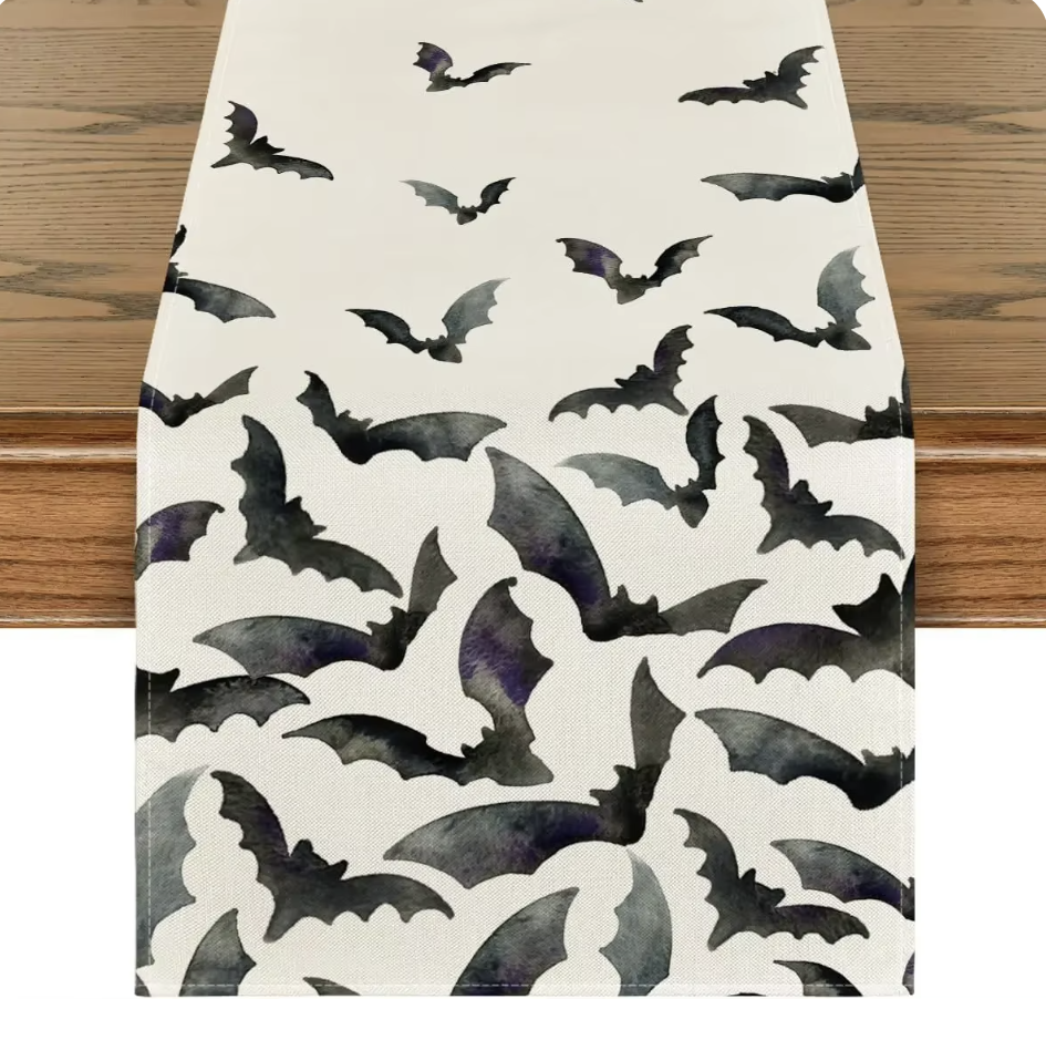 Halloween Linen Table Runner