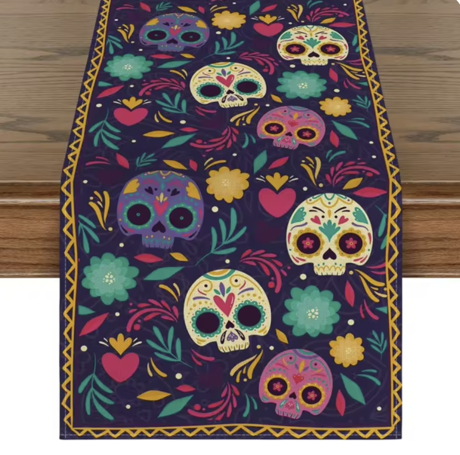 Halloween Linen Table Runner