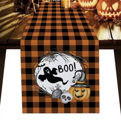 Halloween Linen Table Runner