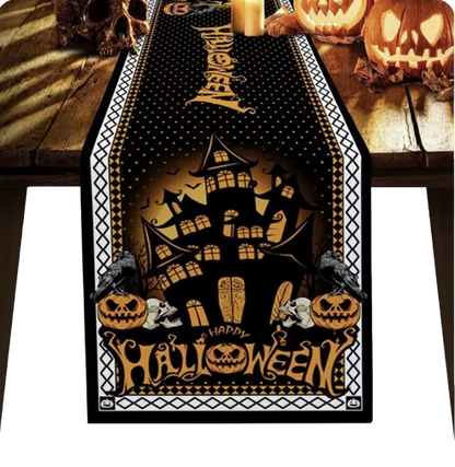 Halloween Linen Table Runner