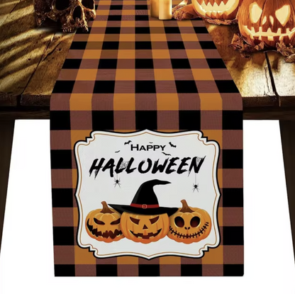 Halloween Linen Table Runner