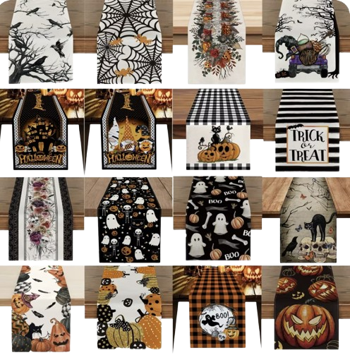 Halloween Linen Table Runner