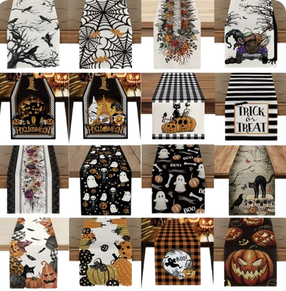 Halloween Linen Table Runner