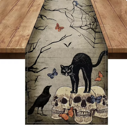 Halloween Linen Table Runner