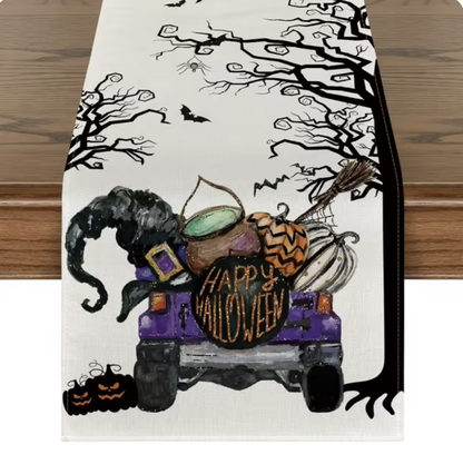 Halloween Linen Table Runner