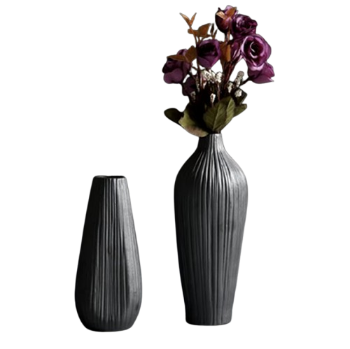 Black Ceramic Retro Vase