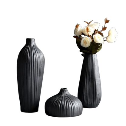 Black Ceramic Retro Vase