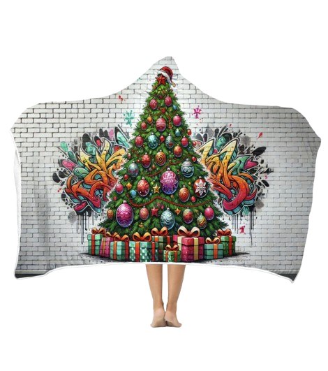 Hooded Blanket - Christmas Tree